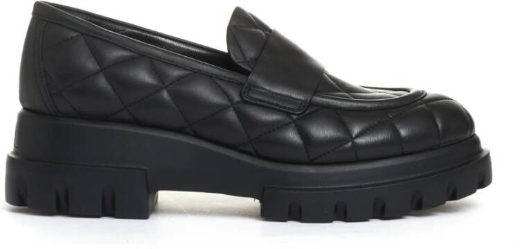 AGL Zwarte Gewatteerde Loafer Black Dames