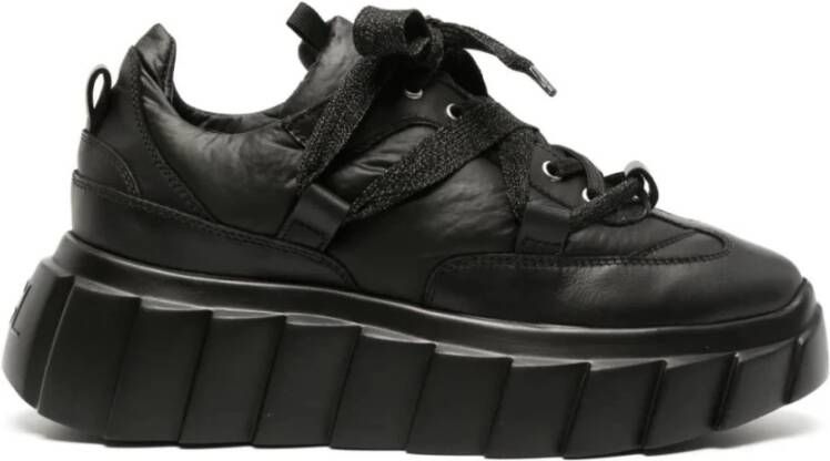 AGL Zwarte Sleehak Sneakers Sportschoenen Black Dames