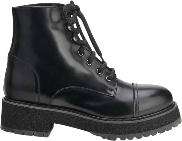 AGL Zwarte Veterschoenen van Leer Black Dames