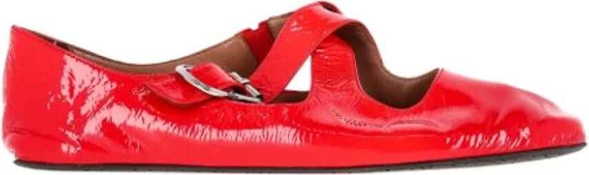 Alaïa Pre-owned Leather flats Red Dames