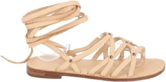 Alaïa Pre-owned Leather sandals Beige Dames