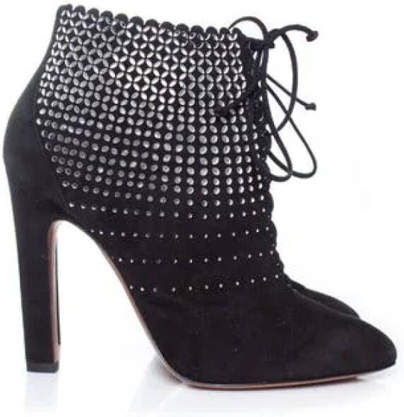 Alaïa Pre-owned Pre-ownedSuedeboots Black Dames