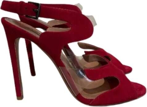 Alaïa Pre-owned Suede sandals Red Dames