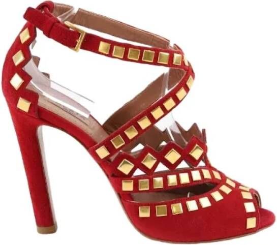 Alaïa Pre-owned Suede sandals Red Dames