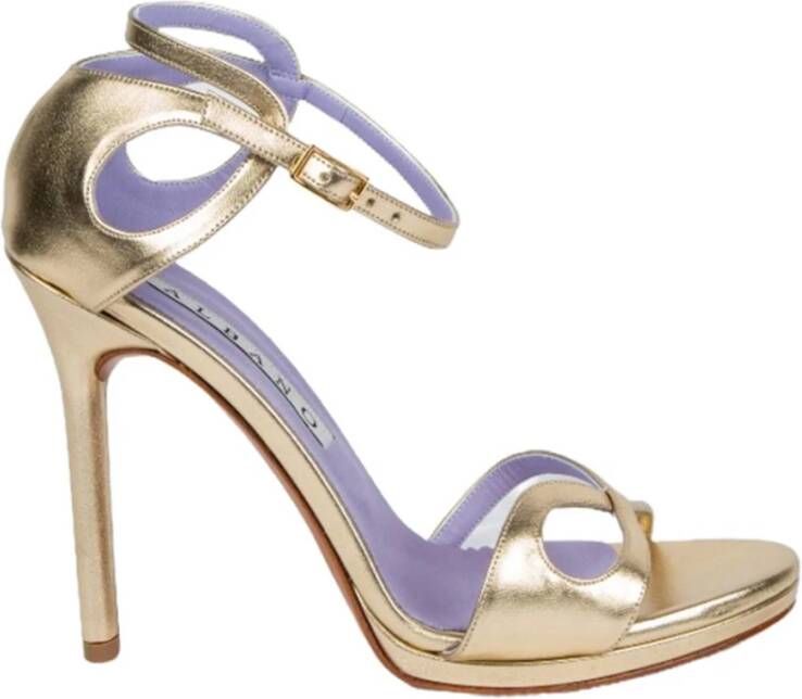 Albano Platina Metallic Geweven Enkelband Sandalen Gray Dames