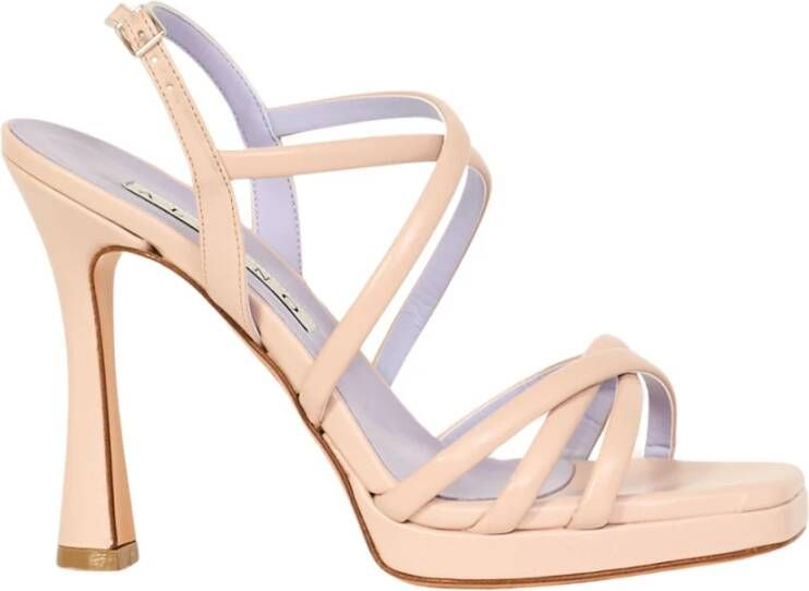 Albano Poeder Microfiber Sandalen met Verstelbare Band Pink Dames