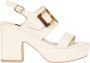 Albano Witte Leren Sandalen met Hoge Hak White Dames - Thumbnail 1