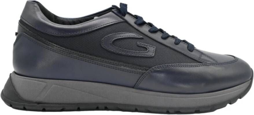 Alberto Guardiani Blauwe Lage Top Sneakers Gray Heren