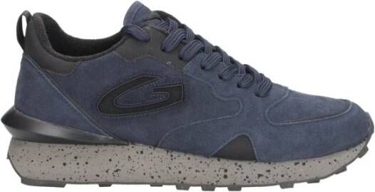 Alberto Guardiani Blauwe Leren Sneakers voor Mannen Blue Heren