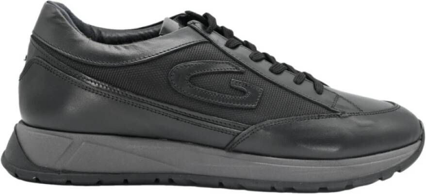 Alberto Guardiani Lage Zwarte Leren Sneakers Black Heren