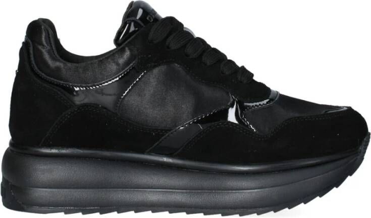 Alberto Guardiani Leren en stoffen sneakers Black Dames