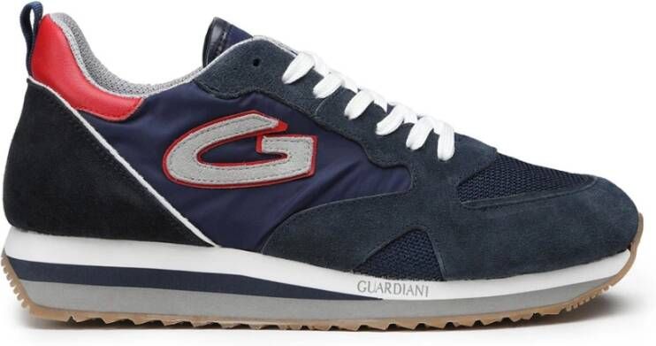 Alberto Guardiani Retro Blauw Rode Sneakers Blue Heren