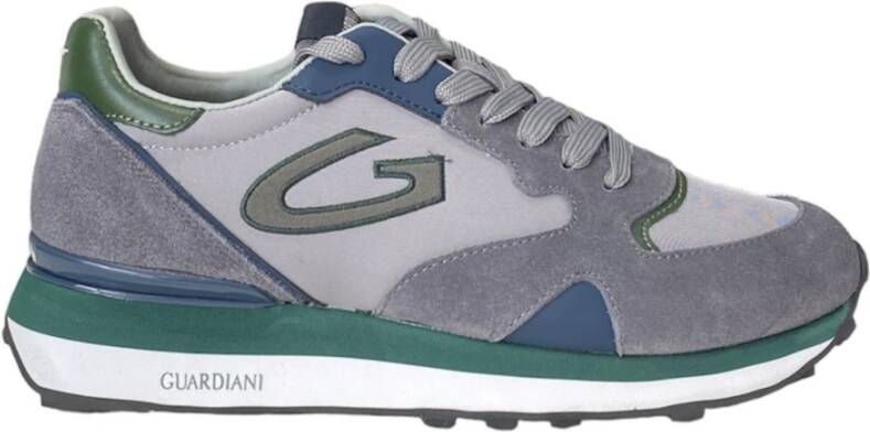 Alberto Guardiani Suede en Nylon Sneaker Grijs Groen Blauw Mannen Gray Heren