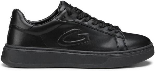 Alberto Guardiani Zwarte Leren Sneakers New Era Black Heren