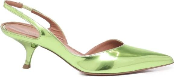 Aldo Castagna Abrikoos Reflex Print Leren Slingback Sandalen Green Dames