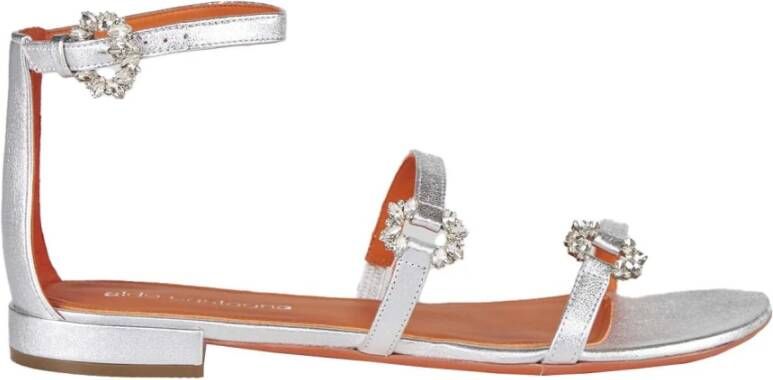 Aldo Castagna Flat Sandals Grijs Dames