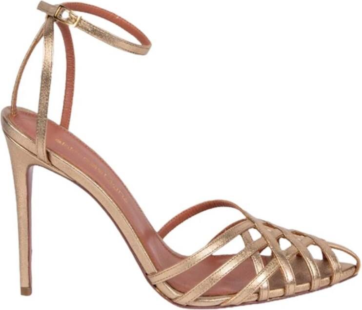 Aldo Castagna Miami Gouden Leren Sandalen Yellow Dames