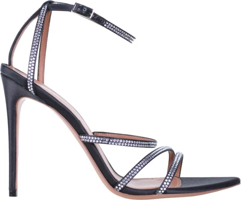 Aldo Castagna Stiletto Hak Kristal Sandalen Zwart Black Dames