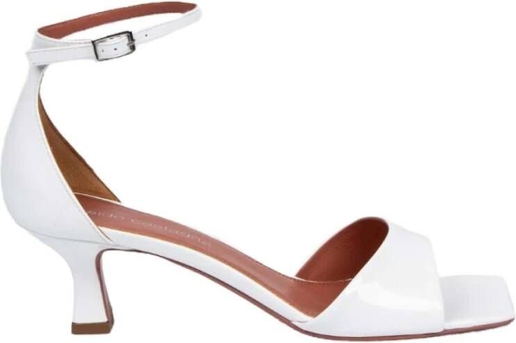 Aldo Castagna Witte Lakleren Enkelband Sandalen White Dames