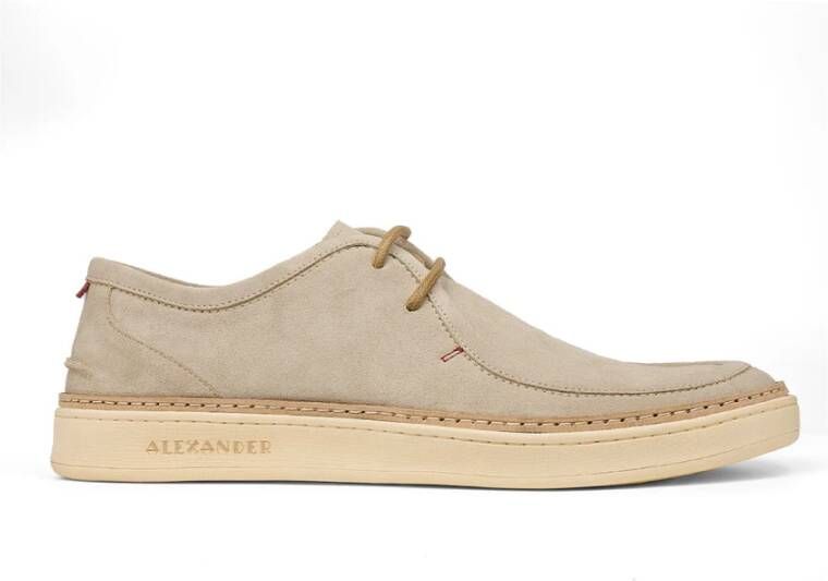 Alexander 1910 Groene Suède Enkellaars Beige Heren