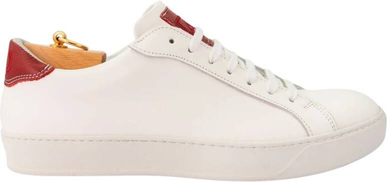 Alexander 1910 Rode Leren Sneakers voor Mannen White Heren