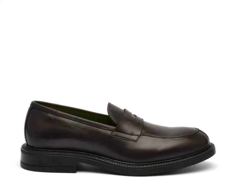 Alexander Hotto Bruine leren loafers met memory foam Brown Heren