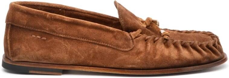 Alexander Hotto Bruine Suède Loafer Leren Zool Brown Dames