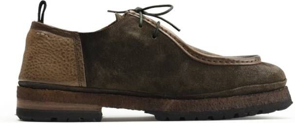 Alexander Hotto Bruine suède vintage stijl schoenen Green Heren