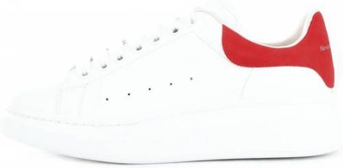 Alexander mcqueen Witte Leren Sneakers met Rode Suède Spoiler White