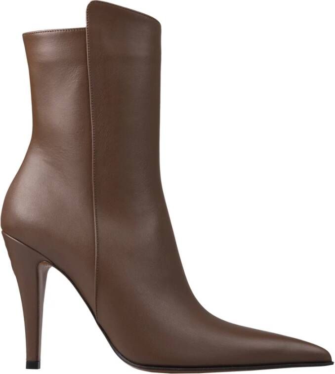 Alexander mcqueen Bruine leren enkellaarzen met schedel Brown Dames