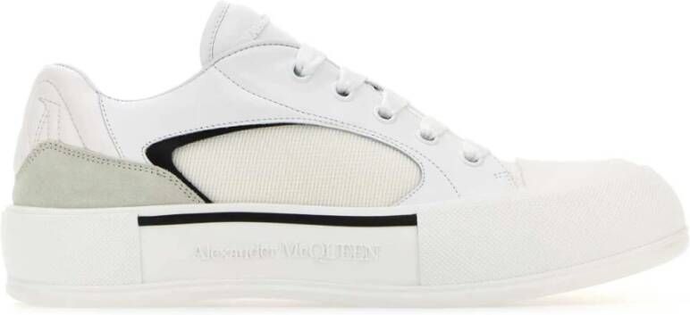 alexander mcqueen Canvas en Leren Plimsoll Sneakers White Heren