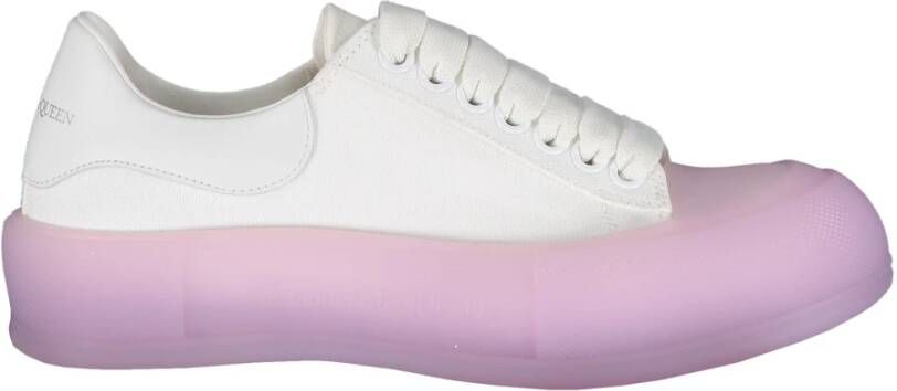 Alexander mcqueen Canvas Sneakers met Rubberen Cap-Toe White Dames