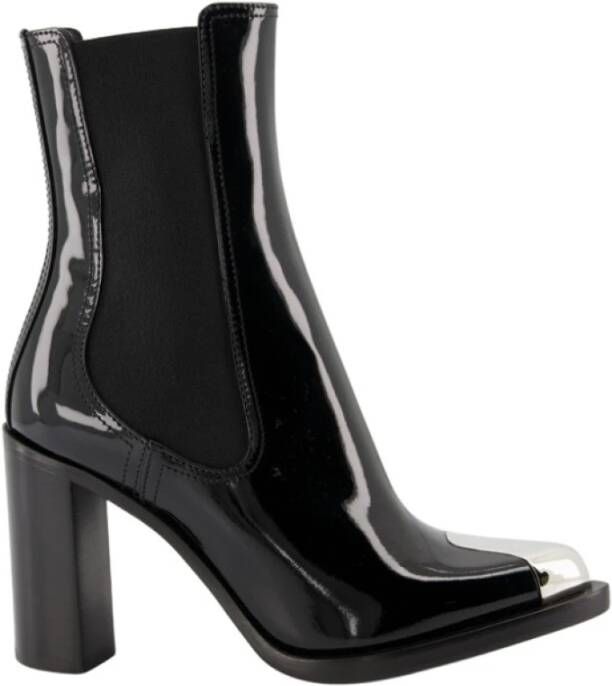 Alexander mcqueen Zwarte leren hoge hak laarzen Black Dames