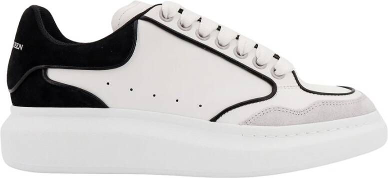 Alexander mcqueen Contrasterende Profiel Leren Sneakers White Heren