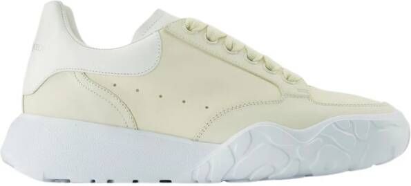 Alexander mcqueen Crème Witte Leren Court Sneakers Geel Heren