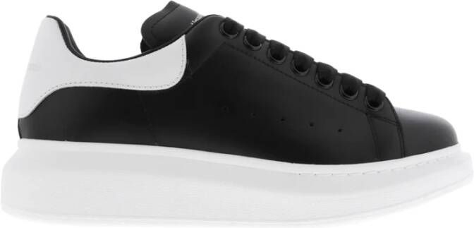 Alexander mcqueen Oversized Sneakers in Black Leather and white Heel Zwart Heren