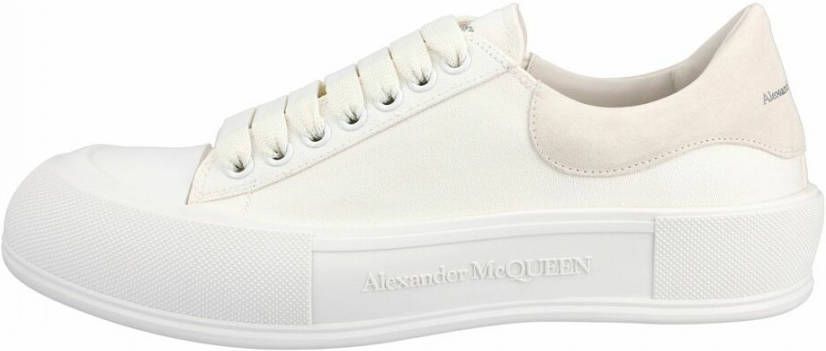 Alexander mcqueen Deck Lace Up Plimsoll sneaker van canvas met kalfssuède details