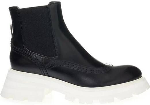 alexander mcqueen Elegante Leren Laarzen in tijdloos zwart Black Dames