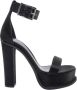 Alexander mcqueen Elegante Satijnen Hoge Hak Sandalen Zwart Dames - Thumbnail 1