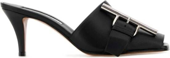 Alexander mcqueen Elegante Zwarte Leren Muiltjes Black Dames