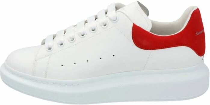 Alexander mcqueen Witte Leren Sneakers met Rode Suède Spoiler White