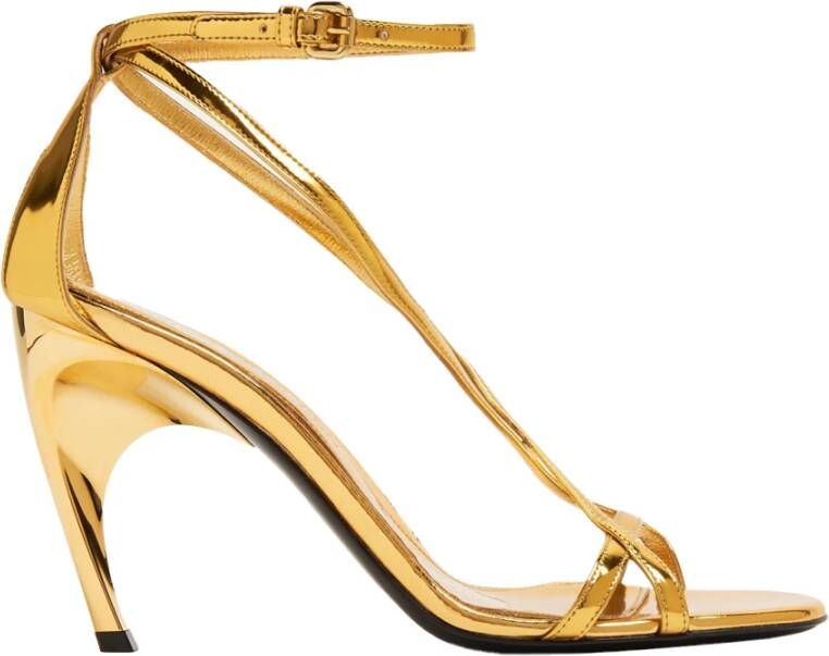 Alexander mcqueen Gouden Armadillo T-Bar Sandalen Yellow Dames