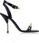 Alexander mcqueen Gouden Metalen Detail Leren Sandalen Black Dames - Thumbnail 1