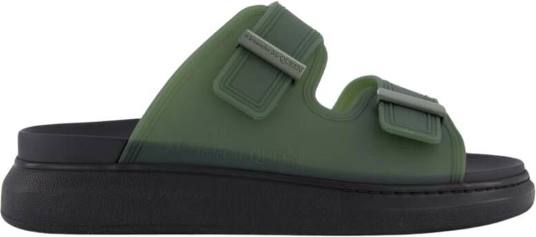 Alexander mcqueen Khaki Rubberen Sandalen Slip-On Stijl Green Heren