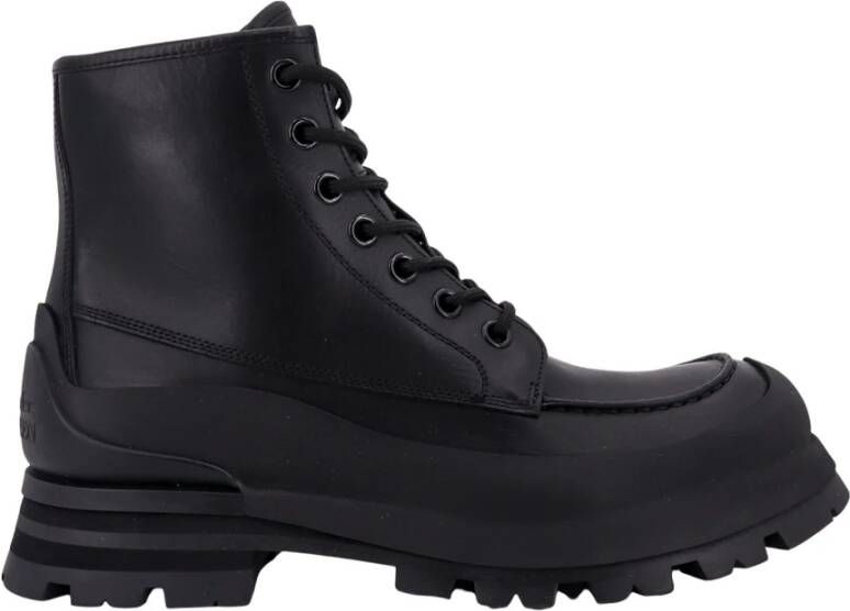 Alexander mcqueen Zwarte Veterschoenen met Flared Rubberen Zool Black Heren - Foto 1