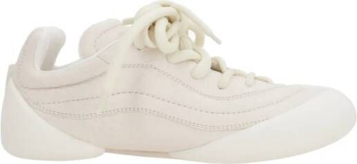 Alexander mcqueen Ivory Hammered Leather Low-Top Sneakers Beige Dames