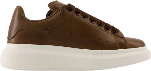 Alexander mcqueen Khaki Leren Oversized Sneakers Brown Dames