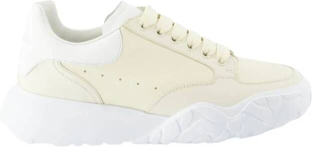 Alexander mcqueen Crème Witte Leren Court Sneakers Geel Heren