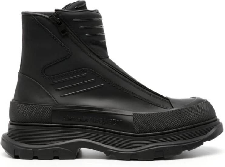 Alexander mcqueen Zwarte Leren Tread Slick Laarzen Black Heren