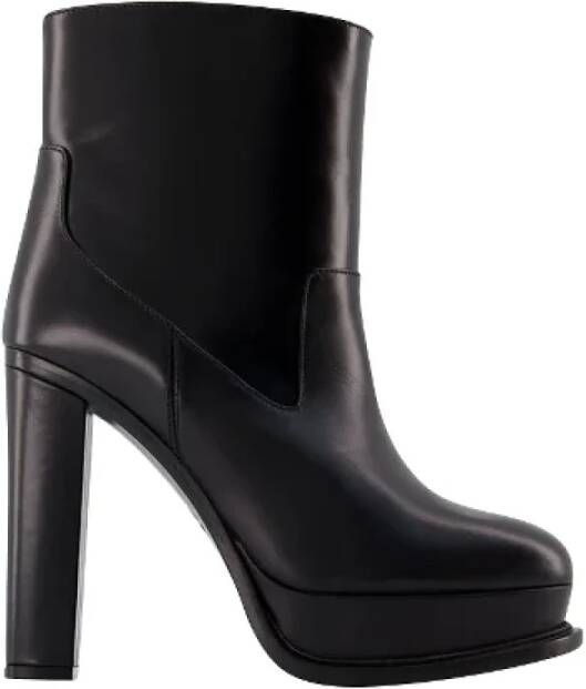 alexander mcqueen Leather boots Black Dames